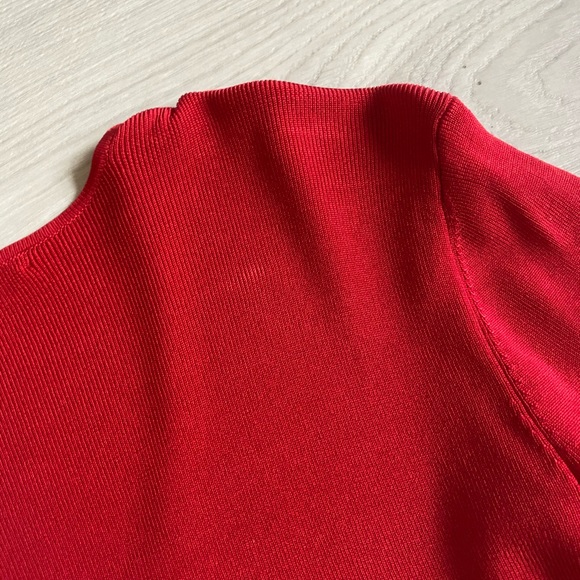 Red Midi Ralph Lauren Size XS Ribbed Sweater Dress - Picture 6 of 6